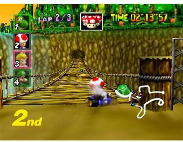 Mario Kart 64 is more streamlined than its predecessor, but it’s still a lot of fun.