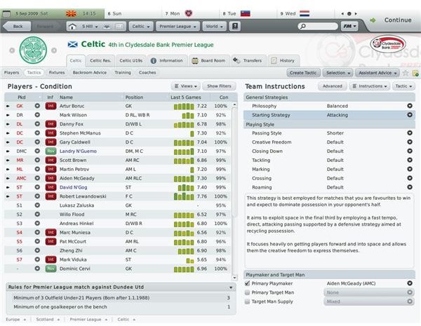 FM 2010 tactics team instructions