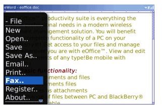 eOffice - BlackBerry Fax apps