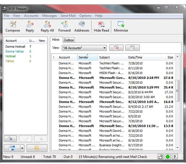 POP Peeper: Simple Windows 7 Mail Program