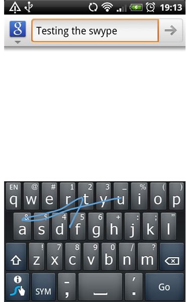 Testing the Swype Keyboard