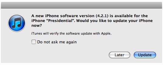 iPhone Update Alert
