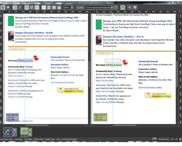 Expression Web 4 SuperPreview Online