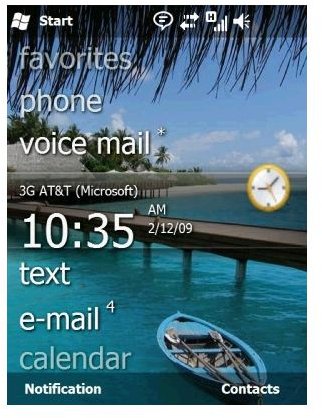 Windows Mobile 6.5 Home Screen