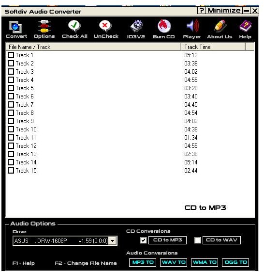 Softdiv Audio Converter Interface