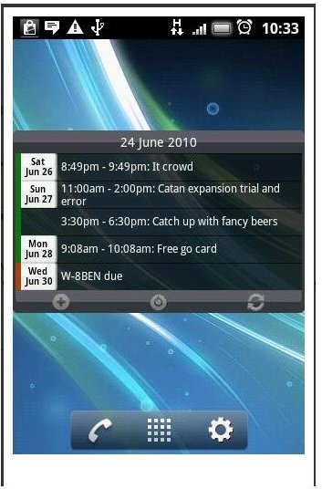 Android Agenda Widget