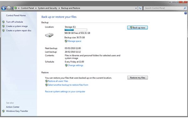 How to Make an Image Backup with Windows 7