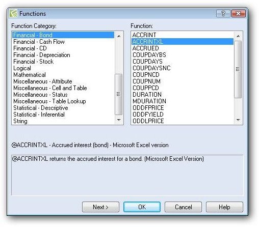 Quattro Pro Function List