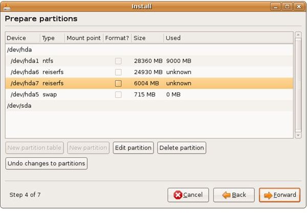 Ubuntu Manual Partitioning Example