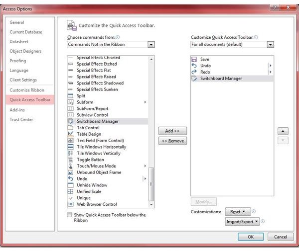 Designing and Using a Switchboard in MS Access 2013