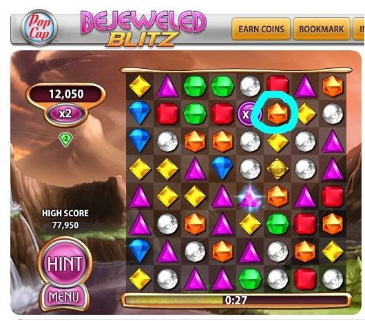 Moving the Same Jewel More Than Once in Bejeweled Blitz