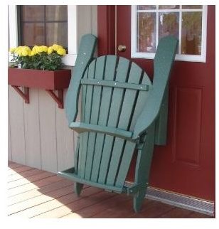 Recycled Poly Wide Folding Adirondack Chair - Dark Green folded