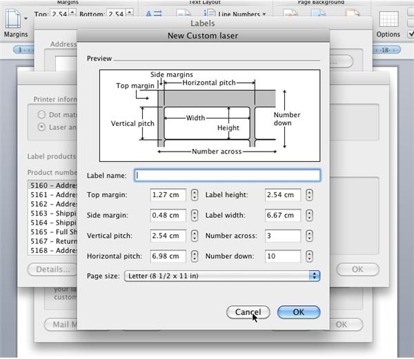 word for mac, do not print label borders