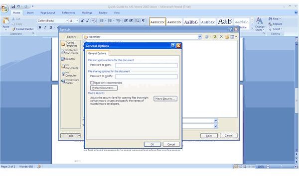 Fig 3 - MS Office 2007 Features - File Protection