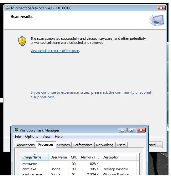 does microsoft safety scanner remove viruses