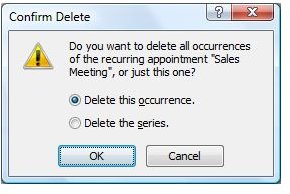 Figure2 - Confirm Delete - Occurrence or Series