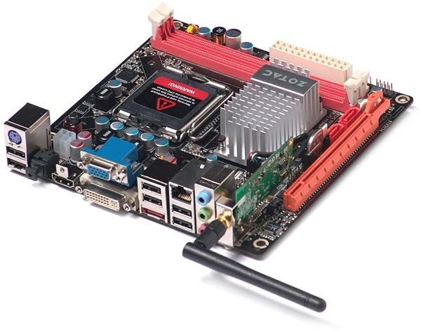 The Zotec Geforce 9300-ITX has the features of high-end boards packed into a Mini-ITX format