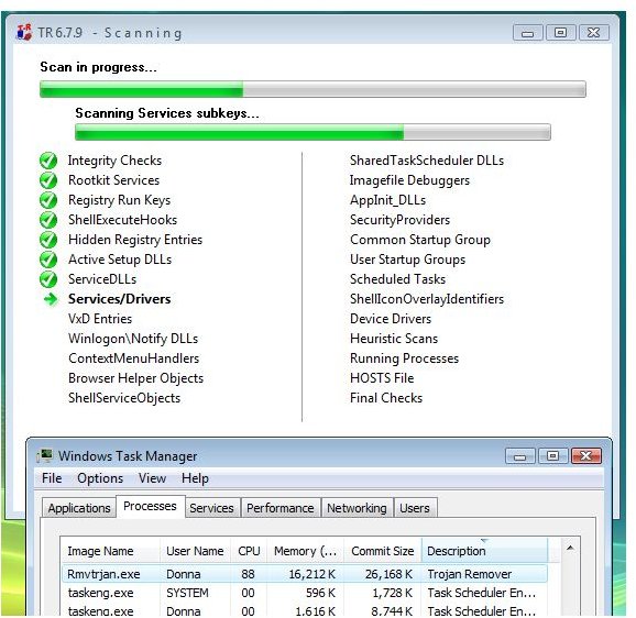 Virtual Memory Size by Trojan Remover