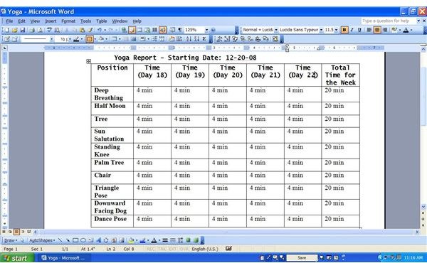 Wii Fit Calories Burned Chart