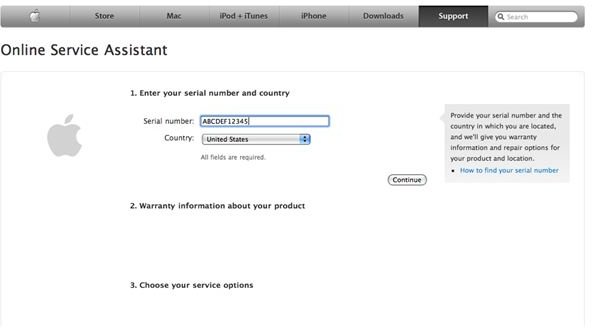 Check Your Warranty Online In Apple's Website