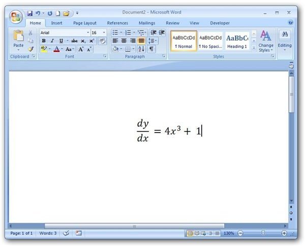 how to insert equation in word 2007