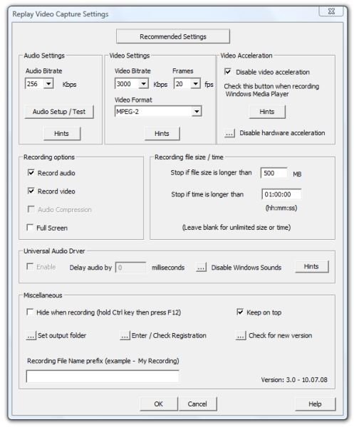 Settings Entire Dialog