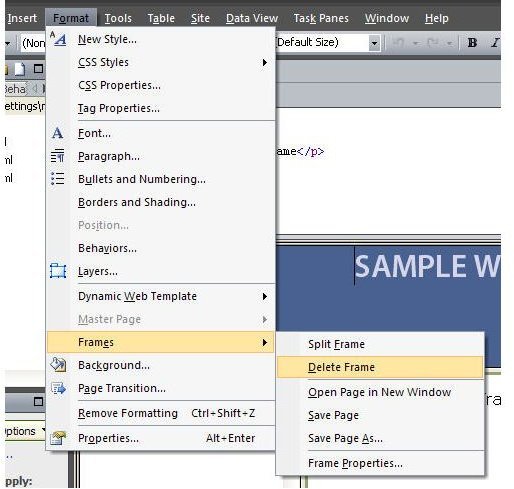How to Add, Split and Delete Frames in Microsoft Expression Web