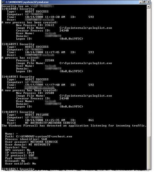 Figure 3: Security Log