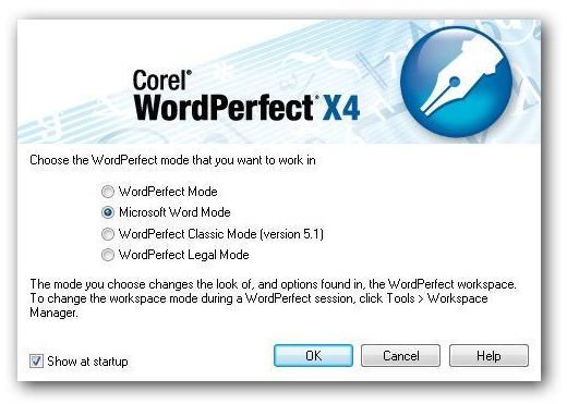 WordPerfect Mode Options