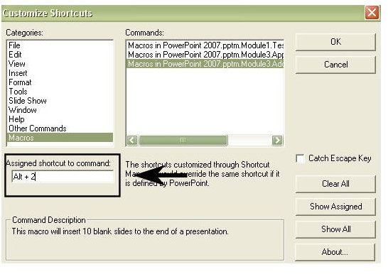 page down shortcut powerpoint pc