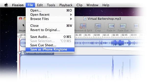 Save As iPhone Ringtone
