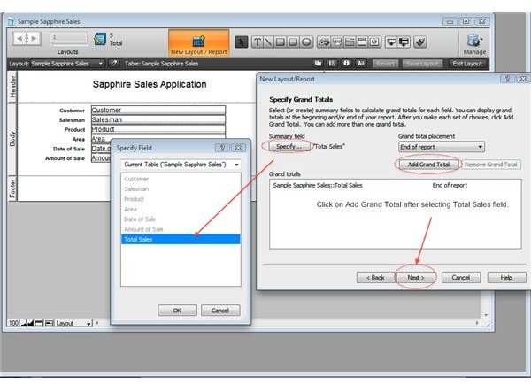 Step 7 - Selecting Grand Totals