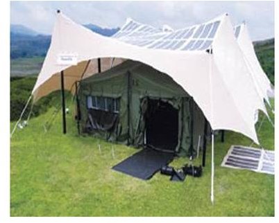Military Camp with Foldable Solar Panels