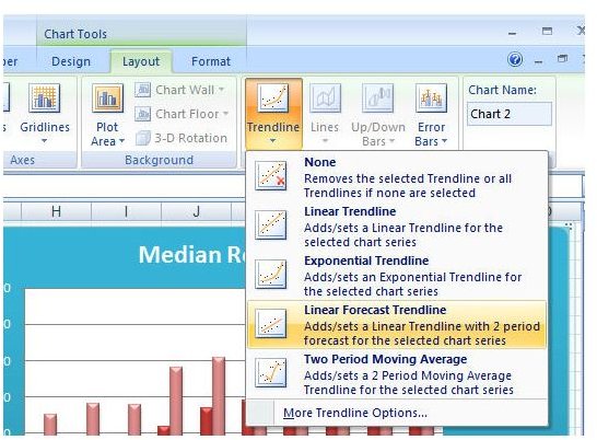 linear trendline excel equation