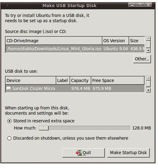 how to make a usb drive bootable linux mint