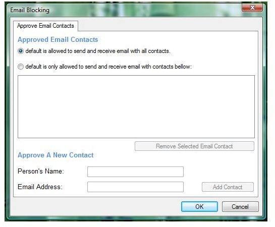 E-mail Blocking Option in KSS
