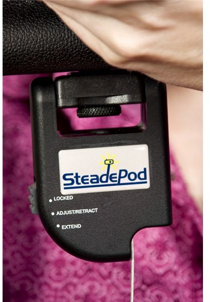 The SteadePod attached to a camera.