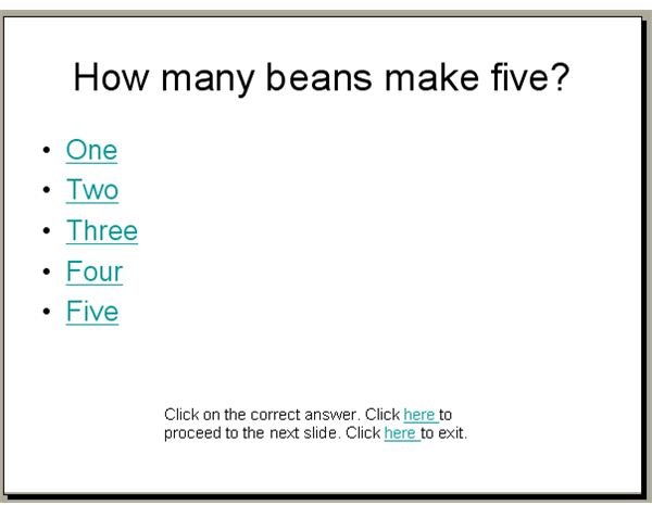 PowerPoint Quiz slide