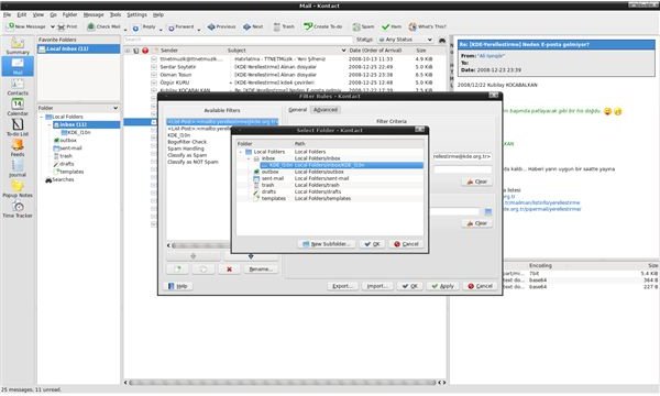 Kontact E-mail Filters