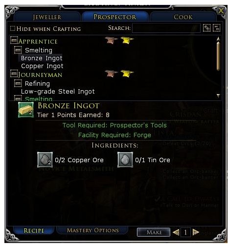 LOTRO Crafting Guide: The Prospector Profession