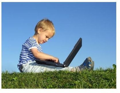 Child Using a Laptop Computer