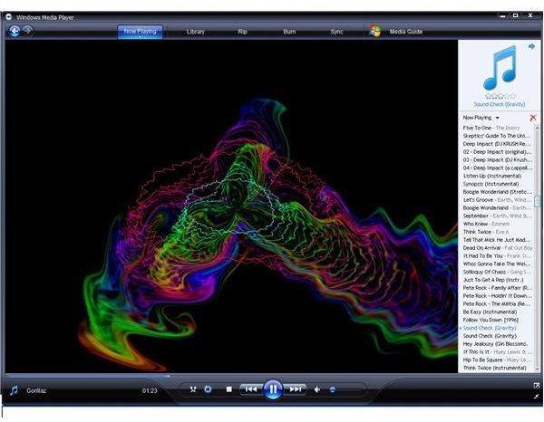 windows media player visualizations mam