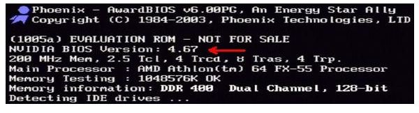 Screenshot of the BIOS (nVIDIA)