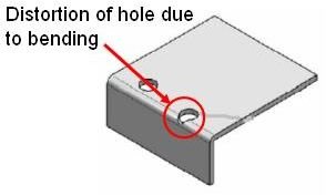 Clearence between bend and hole