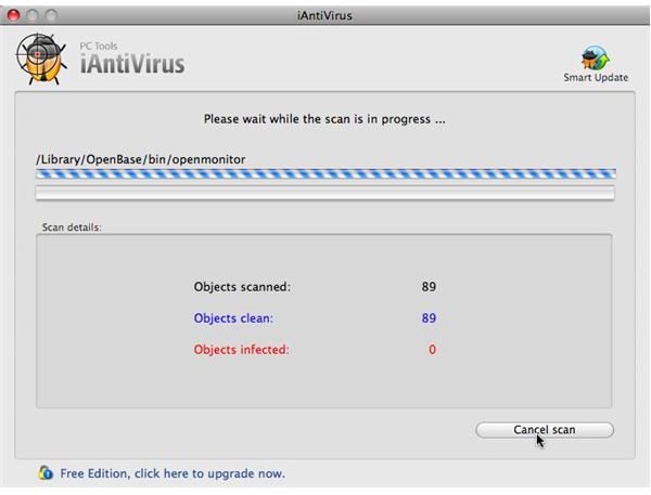 iAntiVirus Scanning the Drive