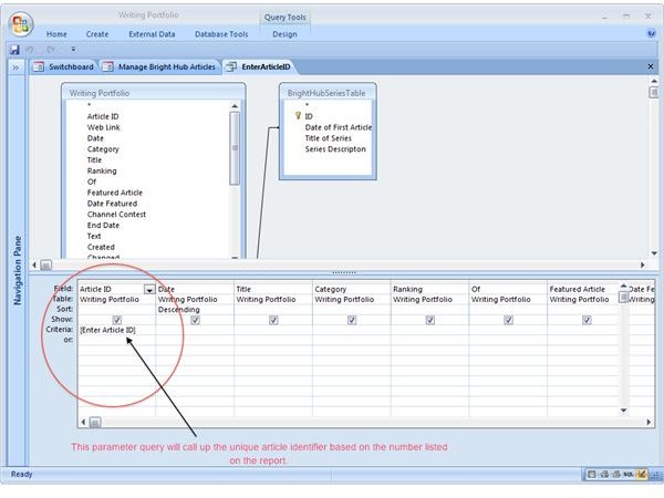 Step 2 - Parameter Query