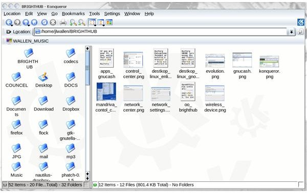 Konqueror as file manager