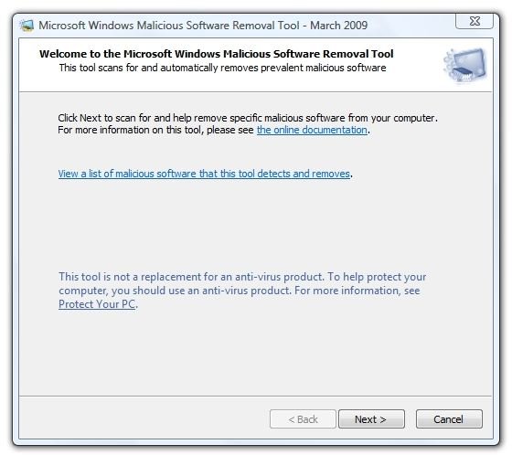 the microsoft malicious software removal tool is updated