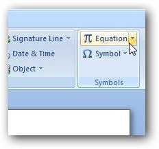 How to Insert Mathematical Equations and Symbols in MS Word 2007