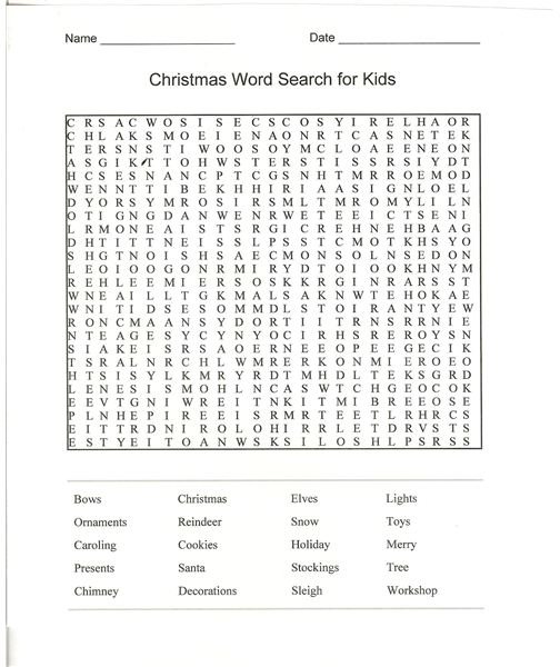 A Printable Christmas Word Search: Fun Classroom Activity With Helpful